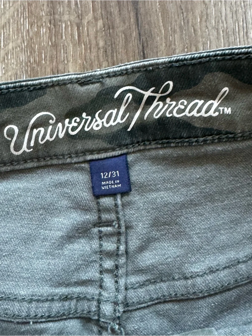 Universal Thread Green Camo Denim Shorts
